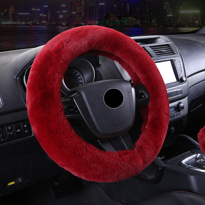 Shida Wool-like Short Plush Frost Color Handle Cover Car Plush Steering Wheel Cover Winter New Warm Steering Wheel Cover Female