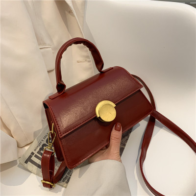 2021 New Bags Women's Fashionable Texture Fashionable Shoulder Bag Retro Messenger Bag Korean Style Fashionable Portable Small Square Bag