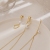 Sterling Silver Needle Korean Style Personalized Barrettes One-Piece Long Tassel Niche Pearl Ear Studs Side Clip Earrings