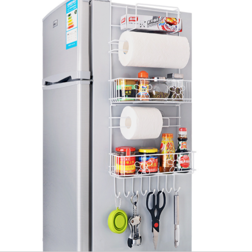 korean-style kitchen supplies refrigerator rack storage rack plastic wrap tissue refrigerator side wall storage rack