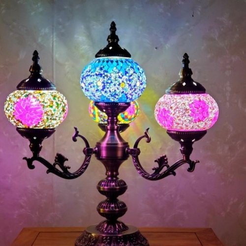 foreign trade exclusive for exotic retro mosaic club ethnic style coffee shop xinjiang classical turkish multi-head table lamp