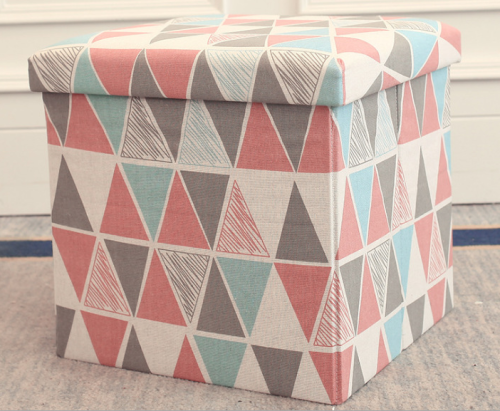 modern simple cotton and linen storage stool multi-functional square storage box