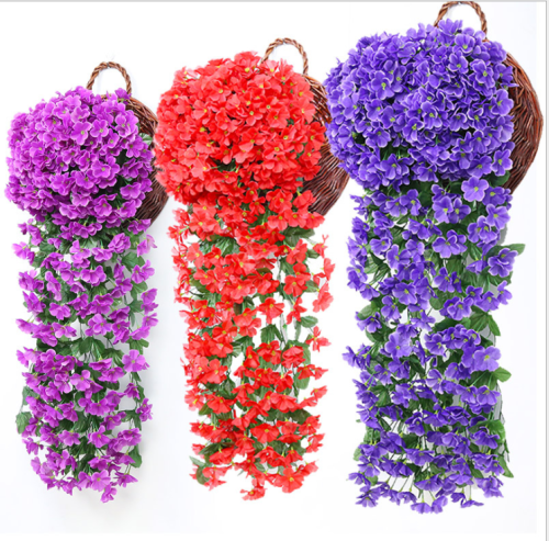 fake flower for wedding wall hanging rattan hanging basket living room decoration wisteria flower