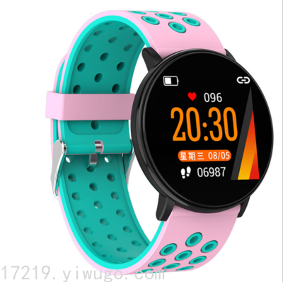 Round W8 Color Screen Smart Bracelet Heart Rate Sleep Pedometer Monitoring Bluetooth Sports Waterproof Bracelet Factory