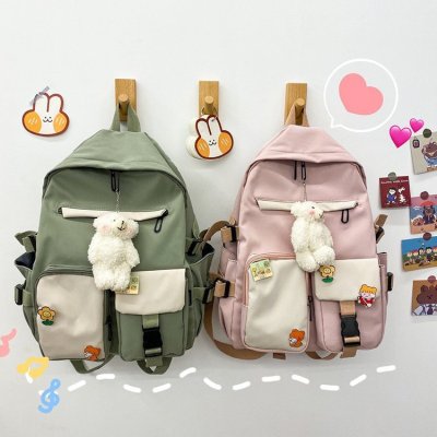 Direct Wholesale 2020 New Japanese Ins Style Funny Personality Cute Cartoon Badge Student Street Backpack