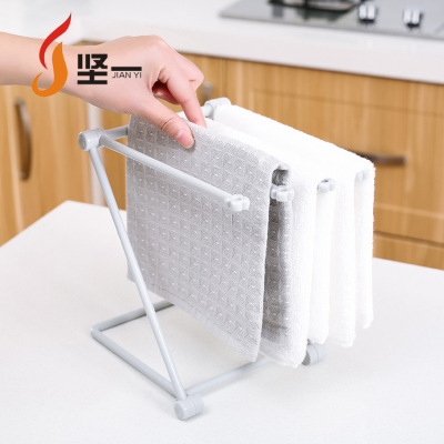 Foldable Plastic Towel Rack Kitchen Storage Sink Rag Rack Vertical Table Top Foldable Rag Rack