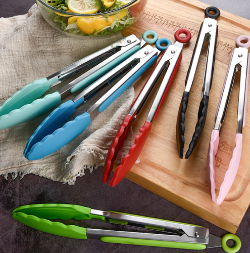 barbecue tools 9-inch high temperature resistant non-slip silicone pullover food clip silicone bbq clamp baking tool bread clip