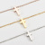 Simple Religious Small Cross Titanium Steel Rose Gold Necklace