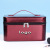 Korean Style Red Multi-Functional Travel Cosmetics Zipper Bag Eyebrow Pencil Cosmetic Skin Care Products Portable Organize and Storage Leather Box
