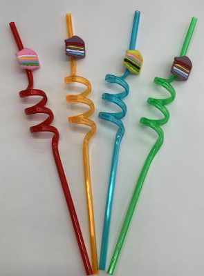 [Factory Direct Sales] Export European and American Ball Small Hamburger Plastic Straw Disposable Environmental Protection Straw