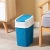 X22-3306 Nordic Style Woven Shape Storage Bucket with Lid Home Kitchen Living Room Bedroom Trash Can with Lid