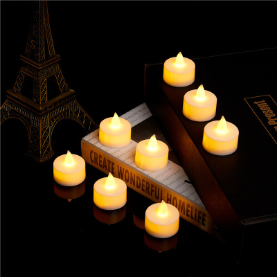 Factory Wholesale Cross-Border Hot Sale LED Electronic Candle Light Milky White Core Tealight Flameless Flickering Candle Lamp