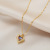 2021 New Ocean Heart Titanium Steel Necklace Female Fashionable Golden Luxury Clavicle Chain Colorful Zircon Pendant Ornaments