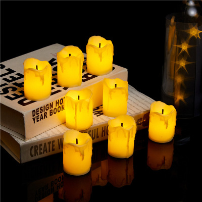 Factory Direct Sales Simulation Tears Black Core Candle LED Electronic Candle Light Holiday Supplies Candle Wholesale