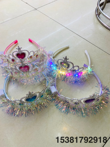 tiktok same style gold silk crown with light head buckle