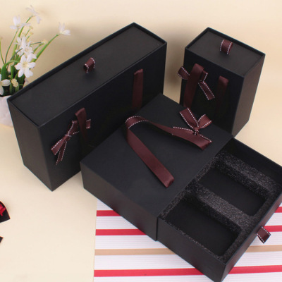 Drawer Gift Box Creative Black Gift Box Gift Box with Handle Cola Cans Packing Box Holiday Gift Box