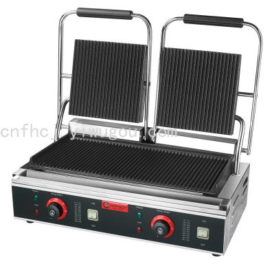 Commercial Double Pressure Plate Electric Grill Roast Beef Panini