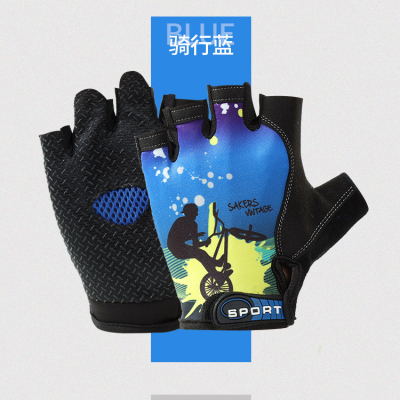 210208 Half-Finger Riding Gloves Cycling Bicycle Gloves Half Fitness Sports Gloves Non-Slip Breathable