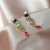 S925 Silver Korean Dongdaemun Colorful Zircon High-Grade Graceful and Fashionable Stud Earrings for Women