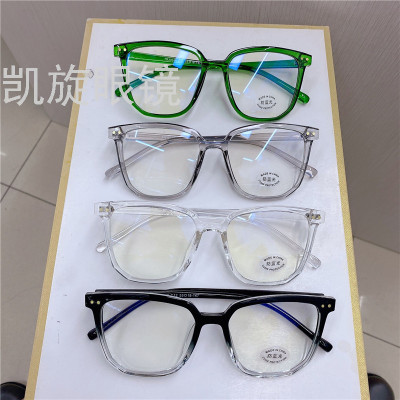 New TR90 Anti-Blue Light Glasses Korean Large Rim  Glasses Frame Men and Women Plain Glasses Eye Protection Glasses