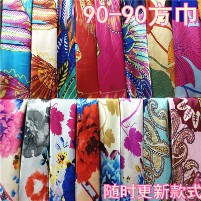 90-90 Silk Square Scarf Factory Direct Sales All-Match Malaysia Large Kerchief Scarf