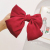 Japanese and Korean Large High-Profile Figure Purplish Red Bow Barrettes Sweet Lady Style Head Clip Solid Color Satin Two-Layer Spring Clip