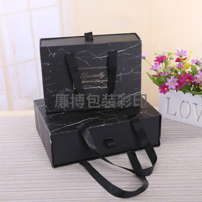 Gift Box Black New Gift Portable Personalized Patterns Marbling Series Portable Clothing Gift Box