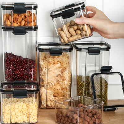 Square Transparent Sealed Crisper Kitchen Cereals Storage Tank Snack Dried Fruit Storage Tank 460ml