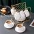 New Ceramic Iron Frame Coffee Set 6 Cups 6 Plates Simple Multi-Color Coffee Set Gift Set Custom Log