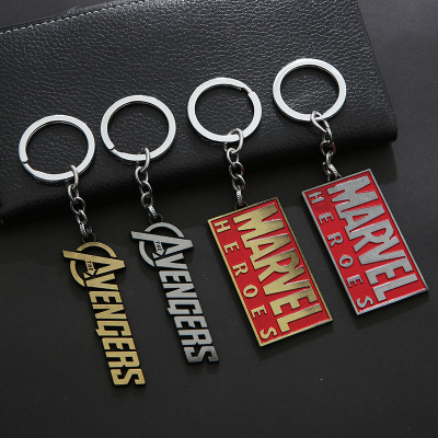 Creative New Marvel Avengers Movie Surrounding Keychain Key Ring Zinc Alloy Metal Keychains