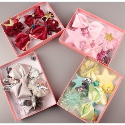 Children's Hairpin Set Gift Box Pink Bow Hair Accessories Little Princess Head Accessories Girl Girls' Birthday Gifts