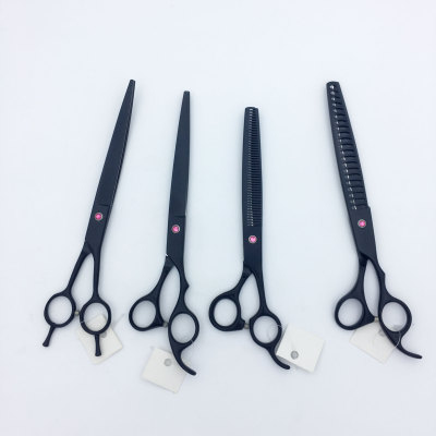 7-Inch Pet Beauty Scissors Knife Set Dogs and Cats Hair Trimming Hairdressing Scissors Combination Straight Snips Thinning Scissors Thinning Shear Knife