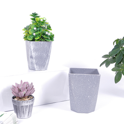 Melamine Flowerpot Plastic Flowerpot Artificial Flower Flowerpot Vase Imitation Porcelain Flowerpot Marbled Effect F122py
