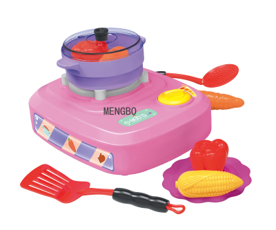 Children's Play House Simulated Kitchen Toy Set Multi-Functional Gas Furnace Girls' Cooking Kitchenware Set