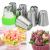 304 Stainless Steel Mounted Flower Mouth Set Large Pastry Nozzle Pastry Squeeze Flower Caps with Converter