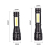 Built-in Battery USB Rechargeable Flashlight T6cob Telescopic Zoom Flashlight Red White Light Emergency Flashlight