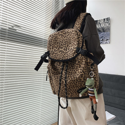 Leopard Print Backpack 2021 New Korean Fashion Ins Internet Celebrity Large Capacity Versatile Travel Student Schoolbag Wholesale