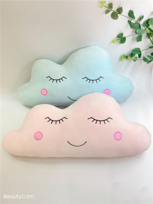 Factory Direct Sales Ins Nordic Style Cute Smiley Face Cloud Pillow Animal Plush Toy Pillow Sample