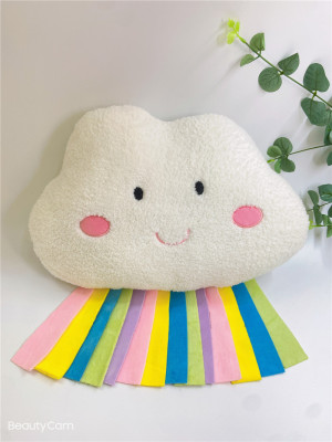 Factory Direct Sales Ins Nordic Style Rainbow Smiley Face Cloud Pillow Plush Toy Wedding Drawing Sample Customization