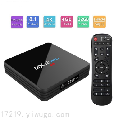 TV Box MX10 PRO Network Set-Top Box 4K Dual WiFi with Digital Display 9.0 System