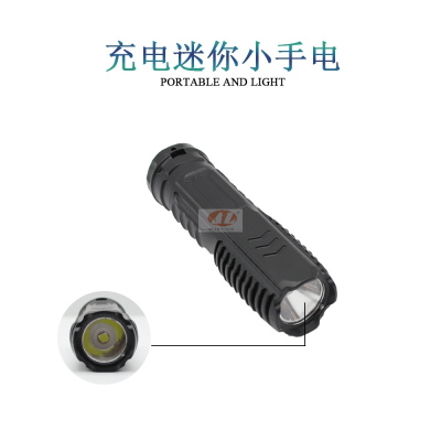New Mini Small Handheld Portable USB Rechargeable Flashlight Built-in Battery Led Lightweight Outdoor