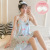 Slip Nightdress Women's Summer with Chest Pad Milk Silk Pajamas Cute Cartoon Strawberry Student Homewear Free Eye Mask