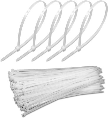 12-Inch Durable Zip Ties, Advanced Plastic Wire Ties 50-Pound Tensile Strength Self-Locking Nylon Cable Ties