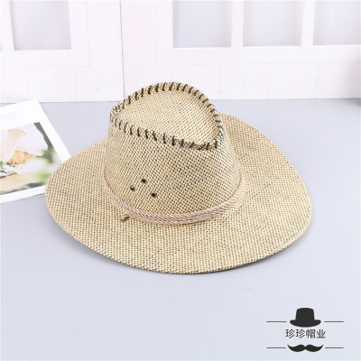 Western Cowboy Hat Summer Sun Protection Sun Hat Outdoor Sun Hat Big Brim Breathable Bucket Hat Beach Hat