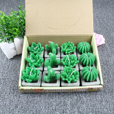 Light Color Artificial Succulent Pant Birthday Candle Factory Wholesale Creative Smokeless Christmas Candle