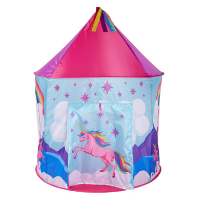 Cross-Border Children's Tent Unicorn Yurt Cartoon Animal Rainbow Starry Sky Castle Princess Toy Play House