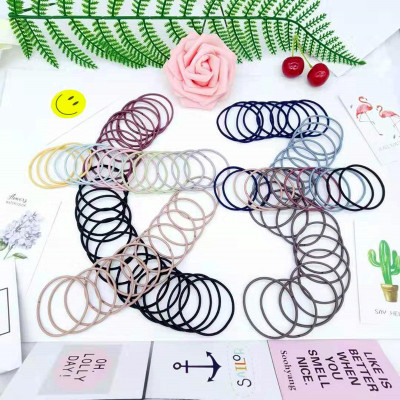 Amazon Hot Selling Korean Style Simple Seamless Rubber Band Women's Hair Rope High Elastic Hair Ring Hair Accessories Head Rope Factory Direct Supply