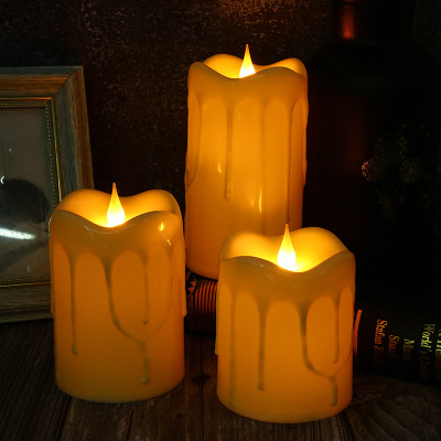 Light-Emitting Candle Light Supply Creative Led Plastic Simulation Tears Flame Candle Swing Battery Candle Wholesale
