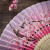 Erqing Smile Fan Double Section Silk Women's Folding Fan Summer Portable Compact Bamboo Fan Japanese Style Fan