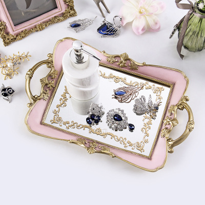 European Mirror Printing Tray Entry Luxury Home Decoration Manufacturer Craft Gift Decoration
